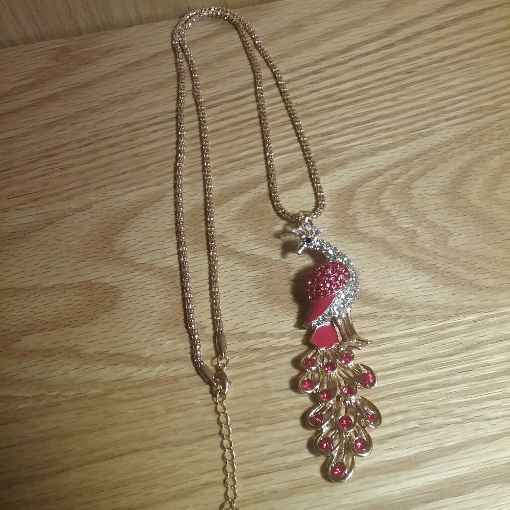 Red Peacock Necklace